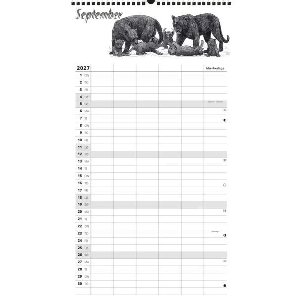 FamilyPlan �rskalender | 2027 | Wild | 5 personer |