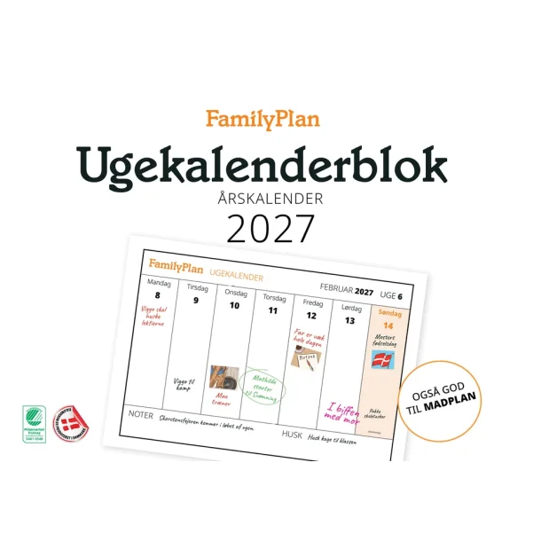 FamilyPlan Ugekalender 2027 - Blok