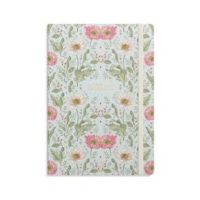 Notesbog Deluxe | Bl blomster | A5