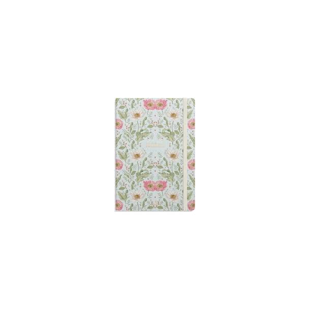 Notesbog Deluxe | Bl blomster | A5