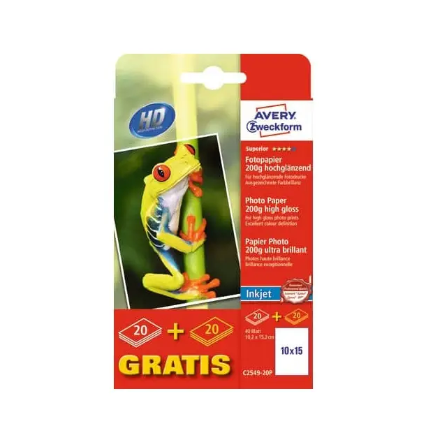 Avery Fotopapir glossy inkjet 200g 10x15 (50)