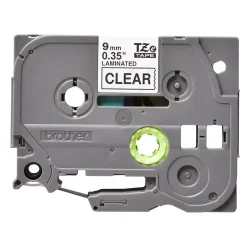 Brother TZe Tape - 9mm x 8m, Transparent (sort skrift)
