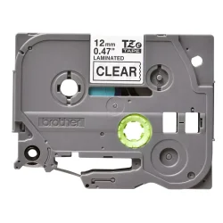 Brother TZe Tape - 12mm x 8m, Transparent (sort skrift)