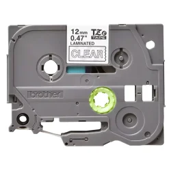 Brother TZe Tape - 12mm x 8m, Transparent (hvid skrift)