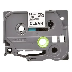 Brother TZe Tape - 24mm x 8m, Transparent (sort skrift)