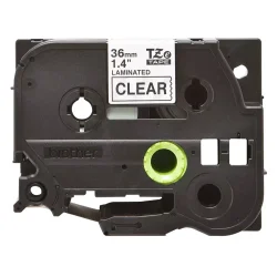 Brother TZe Tape - 36mm x 8m, Transparent (sort skrift)