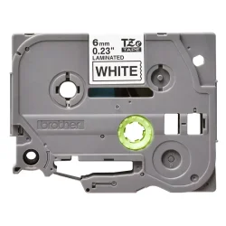 Brother TZe Tape - 6mm x 8m, Hvid (sort skrift)