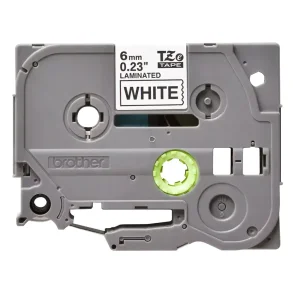 Brother TZe Tape - 6mm x 8m, Hvid (sort skrift)