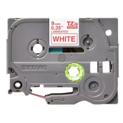 Brother TZe Tape - 9mm x 8m, Hvid (r�d skrift)