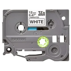 Brother TZe Tape - 12mm x 8m, Hvid (sort skrift)