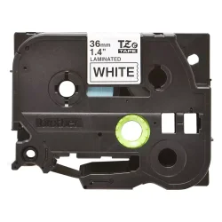 Brother TZe Tape - 36mm x 8m, Hvid (sort skrift)