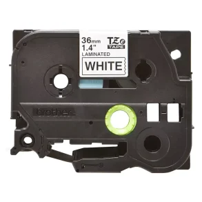 Brother TZe Tape - 36mm x 8m, Hvid (sort skrift)
