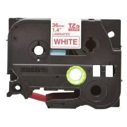 Brother TZe Tape - 36mm x 8m, Hvid (r�d skrift)