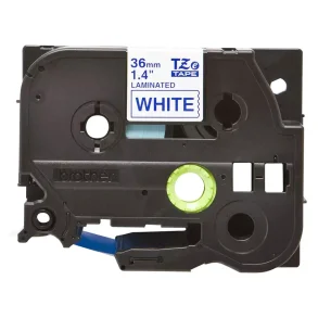 Brother TZe Tape - 36mm x 8m, Hvid (bl� skrift)