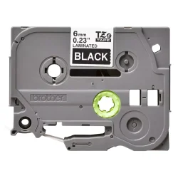 Brother TZe Tape - 6mm x 8m, Sort (hvid skrift)