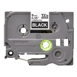 Brother TZe Tape - 9mm x 8m, Sort (hvid skrift)
