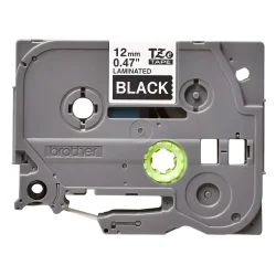 Brother TZe Tape - 12mm x 8m, Sort (hvid skrift)