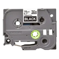 Brother TZe Tape - 18mm x 8m, Sort (hvid skrift)
