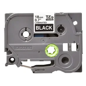 Brother TZe Tape - 18mm x 8m, Sort (hvid skrift)