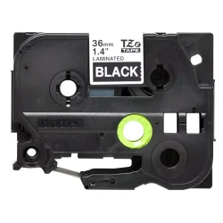 Brother TZe Tape - 36mm x 8m, Sort (hvid skrift)