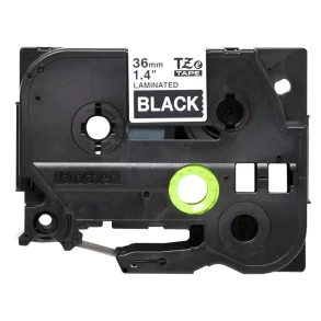 Brother TZe Tape - 36mm x 8m, Sort (hvid skrift)