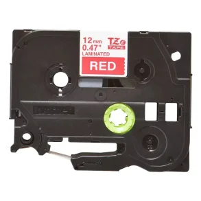 Brother TZe Tape - 12mm x 8m, R�d (hvid skrift)