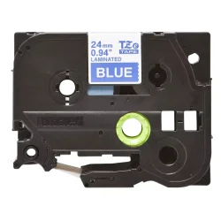 Brother TZe Tape - 24mm x 8m, Bl� (hvid skrift)