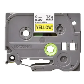 Brother TZe Tape - 9mm x 8m, Gul (sort skrift)