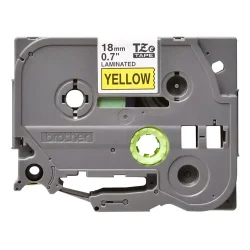 Brother TZe Tape - 18mm x 8m, Gul (sort skrift)