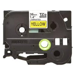 Brother TZe Tape - 36mm x 8m, Gul (sort skrift)