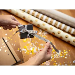 Brother TZe Satinbnd - 12mm x 4m, Slv (sort skrift)