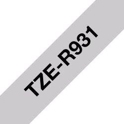 Brother TZe Satinbnd - 12mm x 4m, Slv (sort skrift)