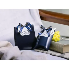 Brother TZe Satinbnd - 12mm x 4m, Marinebl (guld skrift)