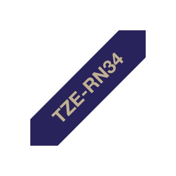 Brother TZe Satinbnd - 12mm x 4m, Marinebl (guld skrift)