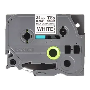 Brother TZeSL Selvlaminerende Tape - 24mm x 8m, Hvid (sort skrift)