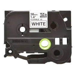 Brother TZe Fleksibel Tape - 36mm x 8m, Hvid (sort skrift)
