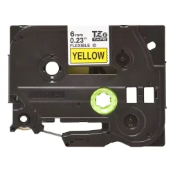 Brother TZe Fleksibel Tape - 6mm x 8m, Gul (sort skrift)