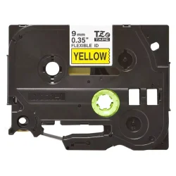 Brother TZe Fleksibel Tape - 9mm x 8m, Gul (sort skrift)