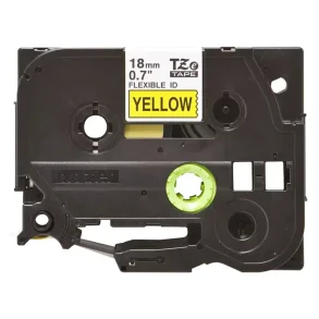 Brother TZe Fleksibel Tape - 18mm x 8m, Gul (sort skrift)