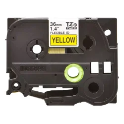 Brother TZe Fleksibel Tape - 36mm x 8m, Gul (sort skrift)