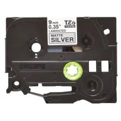 Brother TZe Mat Tape - 9mm x 8m, Slv-mat (sort skrift)