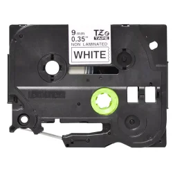 Brother TZe Ulamineret Tape - 9mm x 8m, Hvid (sort skrift)
