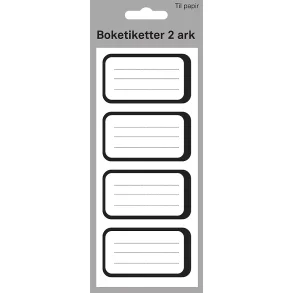 Bogetiketter til papir | Sort |