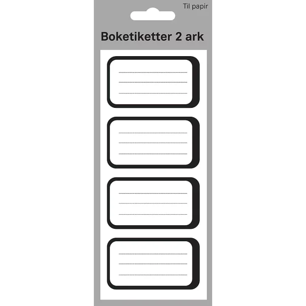 Bogetiketter til papir | Sort |