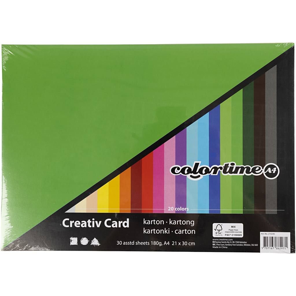 Creativ Karton A4 180g 30 ark - Kontorartikler - ShopTur