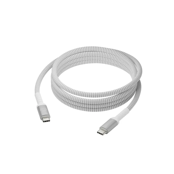 Bulk - Braided Cable 1.2m USB-C/MFI Light. - Grey