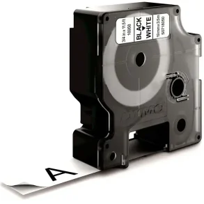 DYMO D1 Fleksibel Nylontape - 19mm x 2.5m, Hvid (sort skrift)