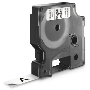 DYMO D1 Tape - 12mm x 7m, Hvid (sort skrift)