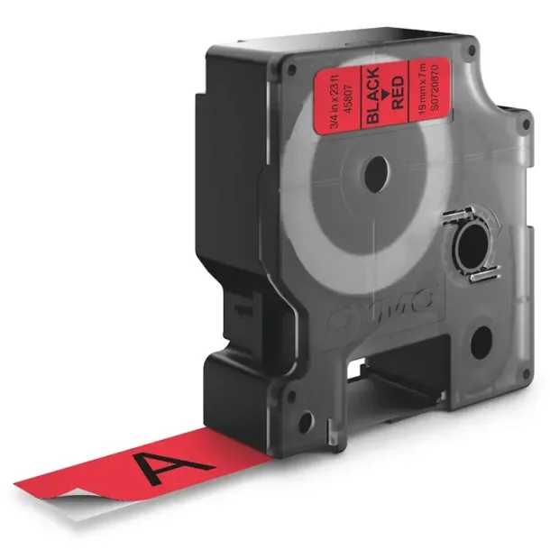 DYMO D1 Tape - 19mm x 7m, Rd (sort skrift)