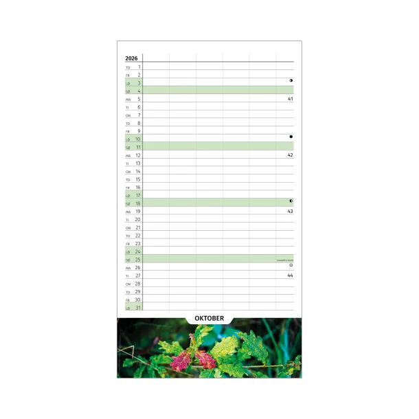 Familie kalender Skole�ret rundt 26/27 -  5 kolonner 
